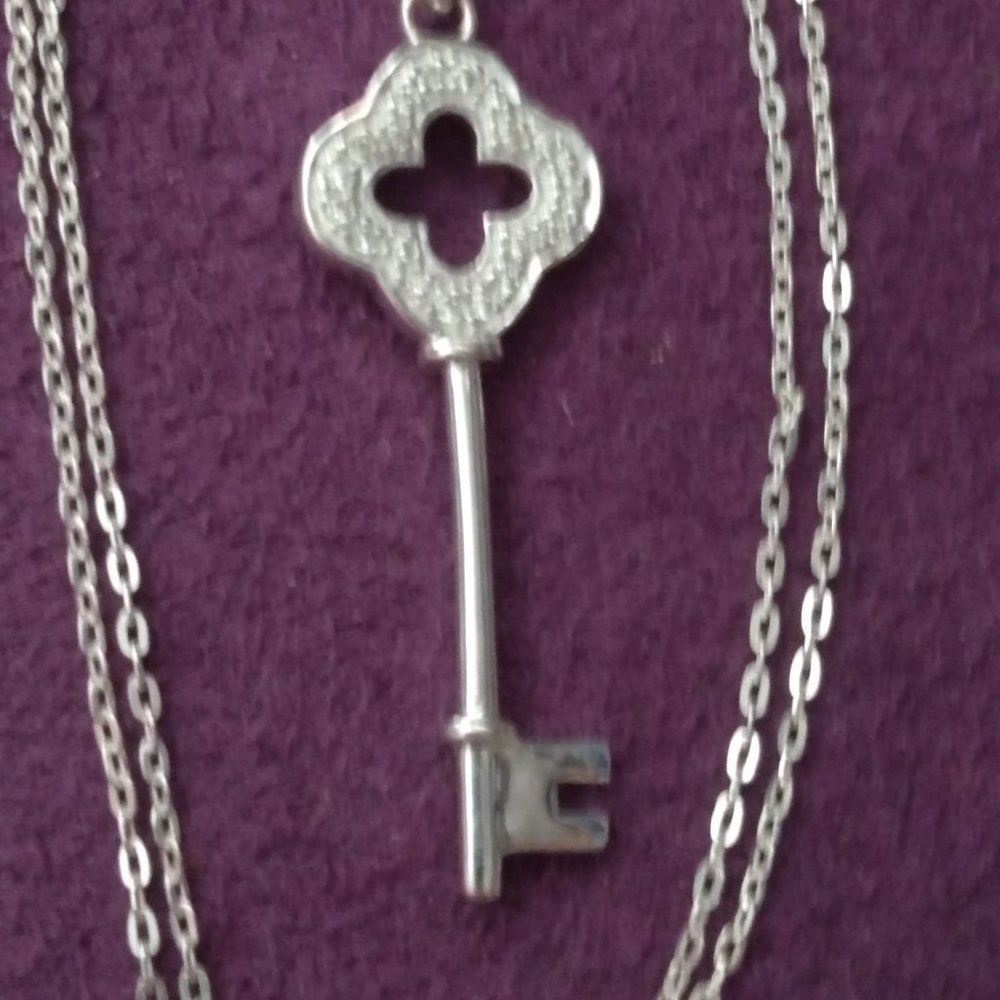 Sterling Silver Key Pendant Necklace